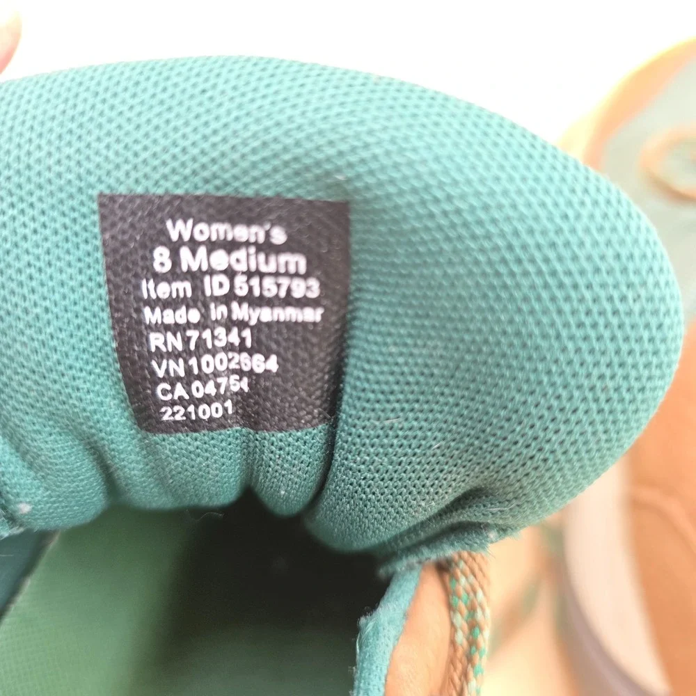 LL Bean Mountain Classic Womens Green Mesh Lace Up Rugged Hiking Shoes Size 8 M